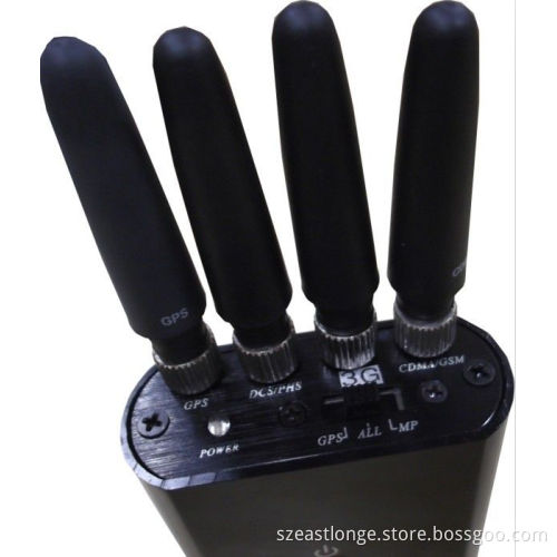 3g Black Gps Portable Cell Phone Signal Jammer For Schools , 25dbm